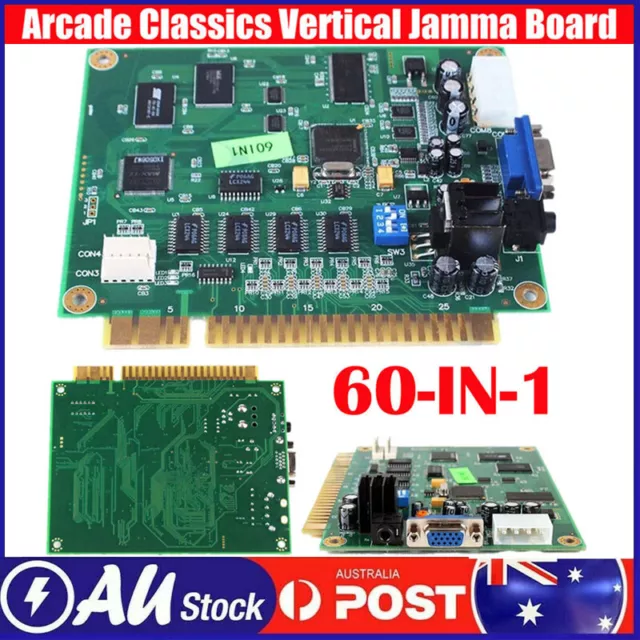 60 in 1 Arcade Classics Vertical Jamma Board CGA/VGA CRT/LCD PCB Arcade Board AU