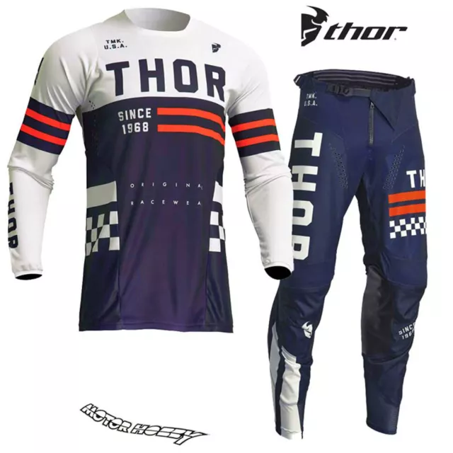 Completo Cross Enduro Thor Mx Pulse S23 Combat Midnight Vintage White