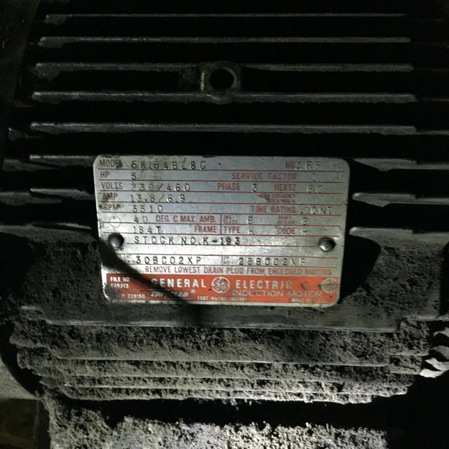 Blower, 5HP, 1.00SF, 184T FRAME, 230/460V, 3510RPM GE