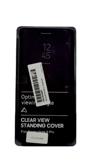Clear View Standing Cover for Redmi Note 8 Pro-Flip mirror Purple QH