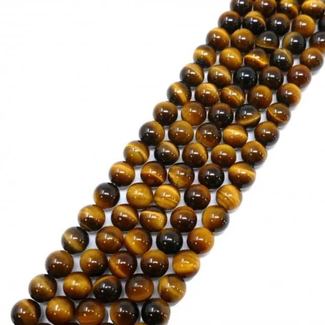 8mm TIGERS EYE A Grade Round Beads Gemstone Strand Trade Bulk Crafts Jewellery 2