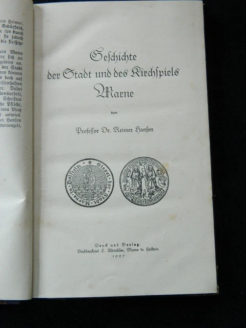 NACHLASSSELTEN CHRONIKSTADT UND Kirchspiel Marne in Dithmarschen1927