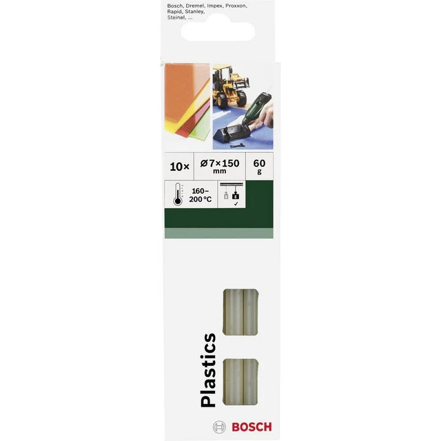 Bosch Accessories Plastics Bâtons de colle 7 mm 150 mm transparent 60 g 10