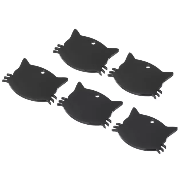 Metal Cat's Head Tags Stamping, 1.34"x0.98" Black Blank Dog Tags DIY 5pcs