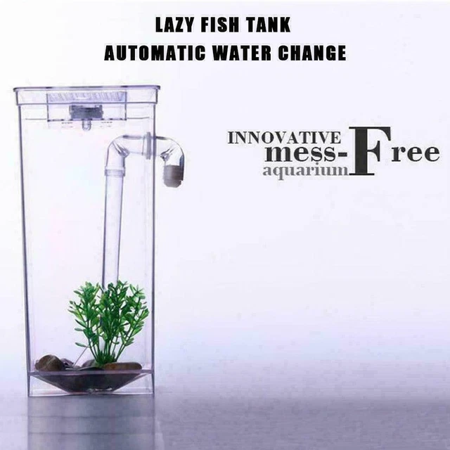 Kids Fish Tank Self Cleaning Small Desktop Fish Aquarium Clean Easy. LED F8Y7 5