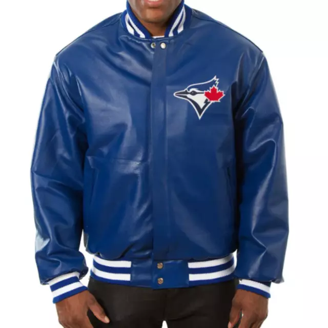 MLB Toronto Blue Jays Letterman Varsity Jacket Genuine Sheep Leather All Colors