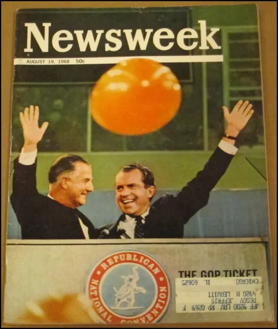 8/19/1968 Newsweek Magazine Richard Nixon The GOP Ticket Beatles Detroit Tigers