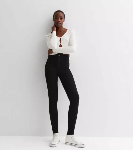 New Look Hallie Tall Ladies Black Stretch Skinny Jeans Size 18 New