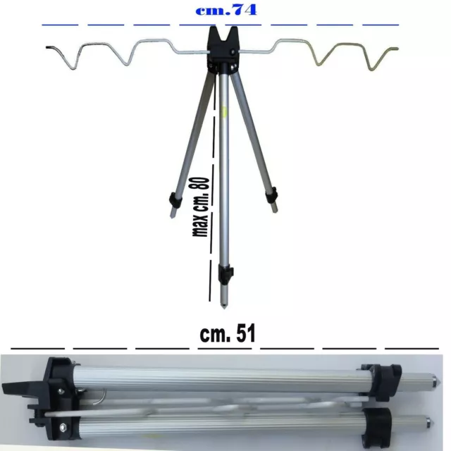 tripode porta canne pesca mare lago poggia canna reggi canna fondo fiume carpa