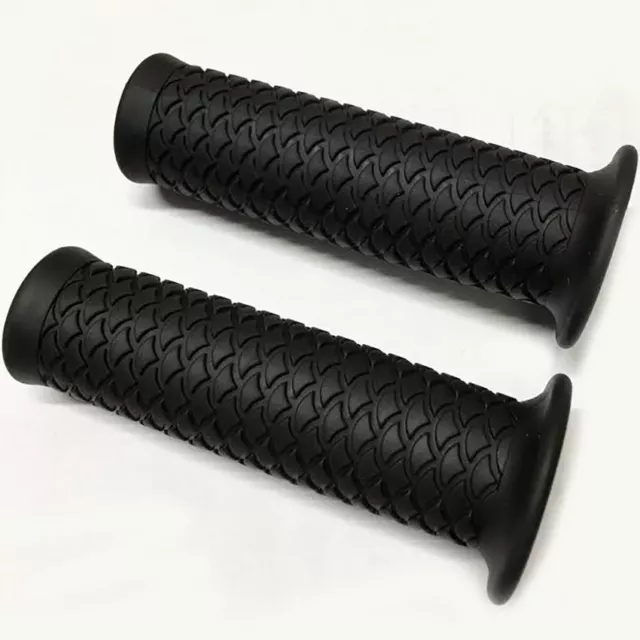 Motorcycle Hand Grips Cafe Racer Rubber Handlebar Vintage Soft 7/8'' Universal