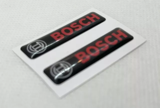 2stck. Bosch 3D gewölbte Aufkleber. Rot Schwarz. Größe 40x10 mm