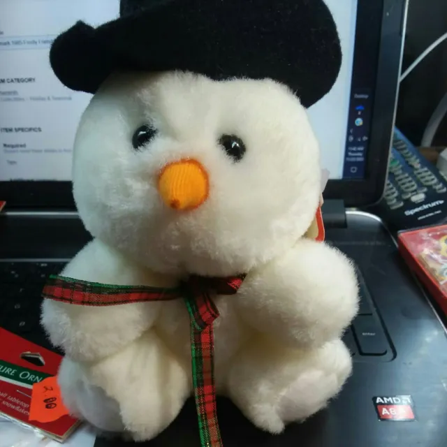 Vintage Dan Dee Snowman Plush Christmas Holiday Stuffed Animal Toy 8" Frosty