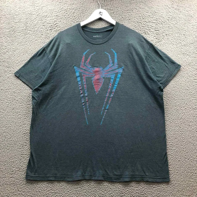 Marvel Comics Spiderman T-Shirt Men's XXL Short Sleeve Graphic Crew Neck Blue