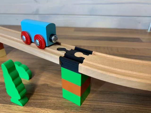 5x Track adaptor for Duplo blocks to Wooden train track - Brio, Ikea, Bigjigs