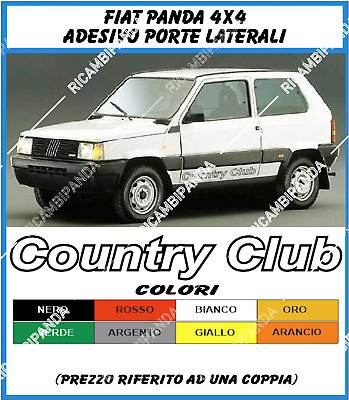 ADESIVO STICKER FIAT PANDA 4x4 COUNTRY CLUB ADES. PORTE LATERALI SVUOTATE COLORI