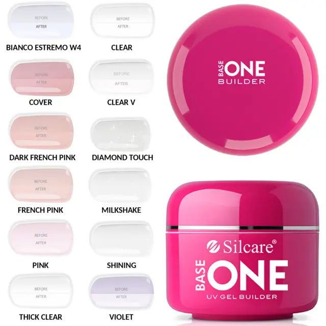 Base One Clear Cover Diamond Touch Thick French Pink UV Gel Nail BUILDER Silcare