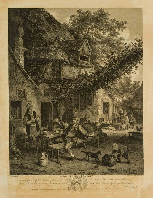 MARRONE (19 secolo) secondo DUSART (*1660), The Jocund Peasants, circa 1900, ripro