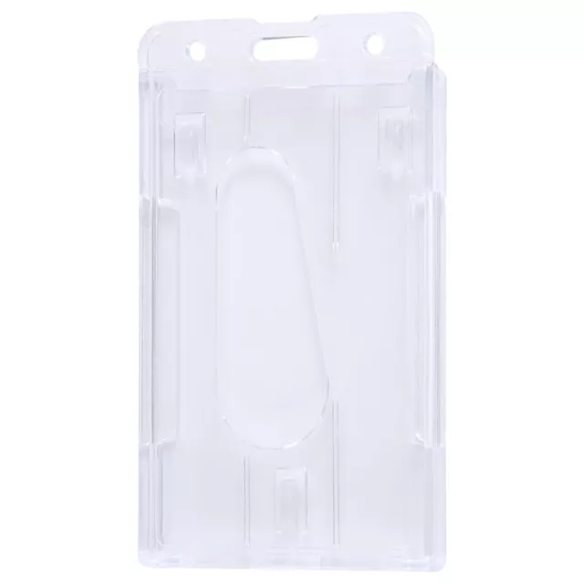 1x Vertical Hard Plastic Badge Holder  Card ID Multi Transparent 10x6cm H7F3