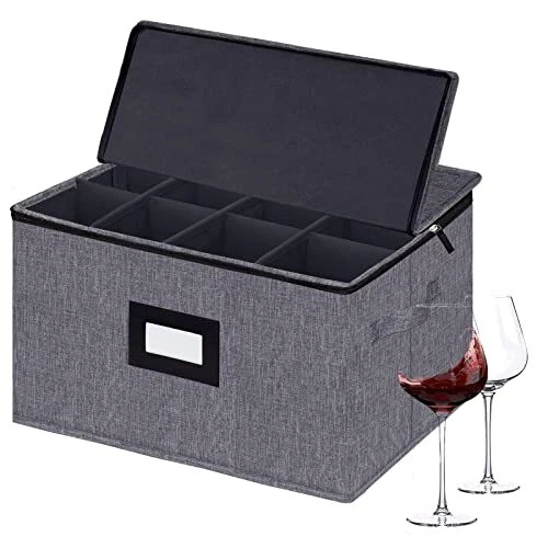 Wine glass Storage Boxes, Stemware Storage Cases with Divider - China...