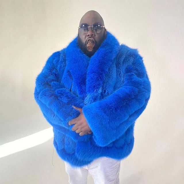 Fashion Winter Mens Real Fox Fur Coat Genuine Fur Man Jacket Thick Warm Outwear