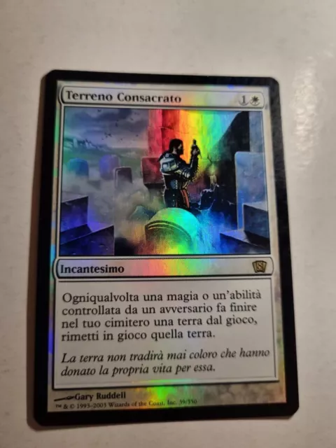 MTG FOIL SACRED GROUND Magic TERRENO CONSACRATO 8TH