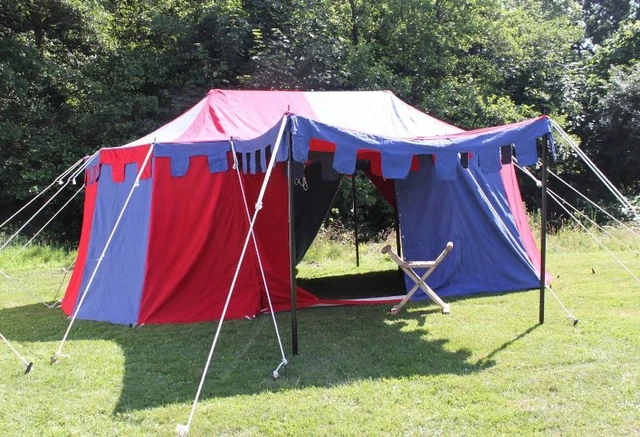 Tente Médiévale Bourguignonne 6x4m - Imperméable - Toile Canvas - Camping 3 Personnes
