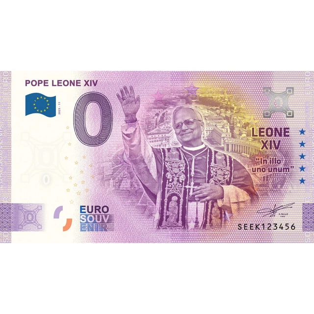 Un Euro · Papa Francesco · Pope Francis · Souvenir Zero Banconota - Foto 7