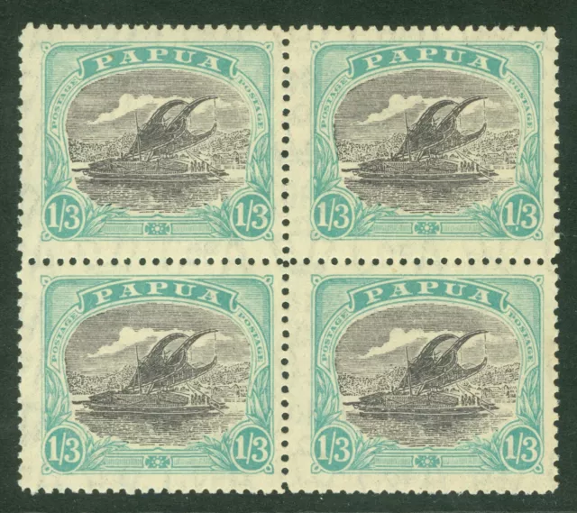 SG 128 Papua 1932. 1s/3d lilac & pale greenish-blue. Unmounted mint block...