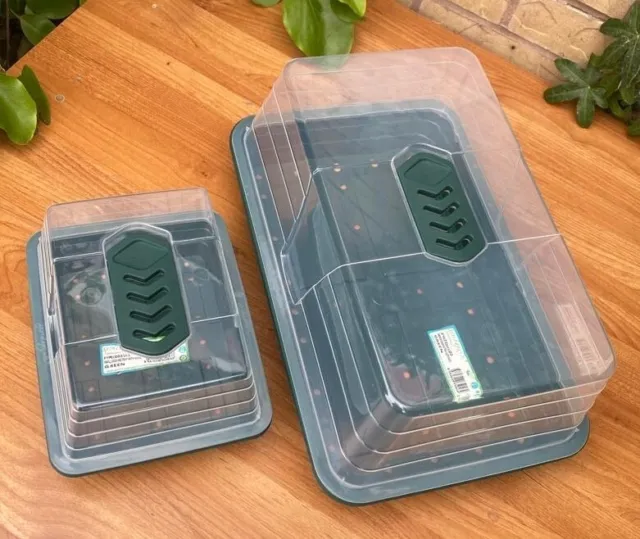 Set of 2 Vented Propagator Tray Set Cover Lid with Seed Trays (1x SM n 1x MD)