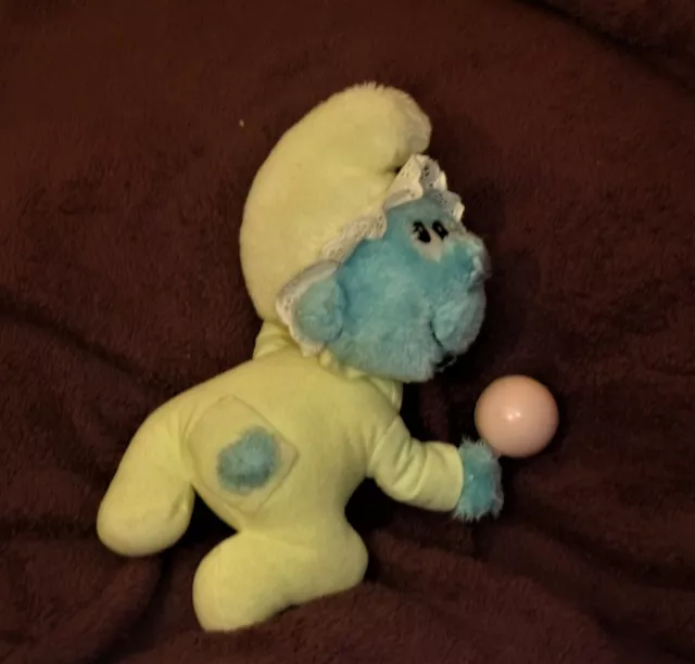 1983 80's vintage peluche bébé Schtroumpf smurfs baby plush rare