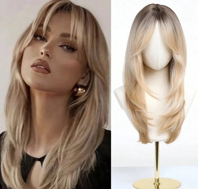 Perruque Longue Synthétique Blonde Dorée Clair Bouclée – Bonnet Monofilament Taille Moyen, Style Naturel