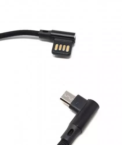 Micro USB Câble à Gauche Coudée Sur Réversible USB Interface Typ A