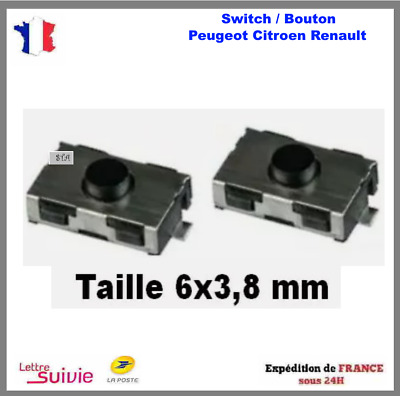 3 Boutons Poussoirs Switch pour Télécommande Coque Plip clé Peugeot Citroen BMW 