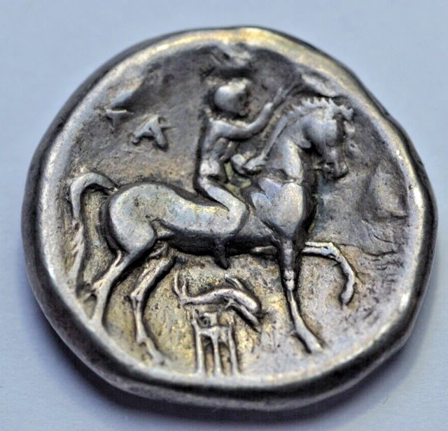 Calabria, Taranto, serie Campano-Tarentina, didracma argento c. 281-277 a.C. Calabria, Taranto, serie Campano-Tarentina, didracma argento c. 281-277 a.C.