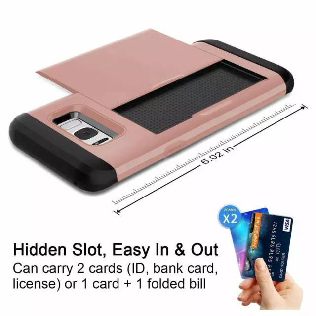 For Samsung Galaxy Note 20 S20 S10 S9 S8 S7 - Card Slot Holder Wallet Case 3