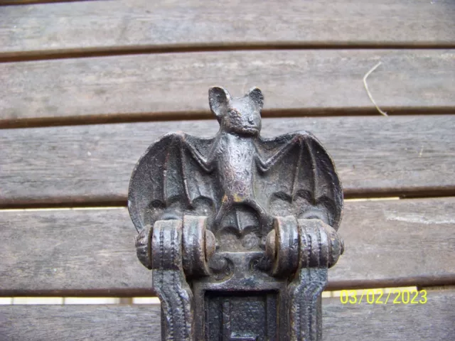 Antique  Cast Iron Victorian Archibald Kenrick & Sons Bat Door Knocker/Letterbox 2
