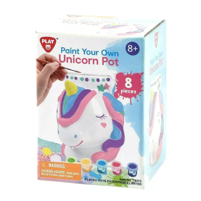 Ceramic Paint Your Own Unicorn Pot Paints Set Kids Creative Painter Gift Child