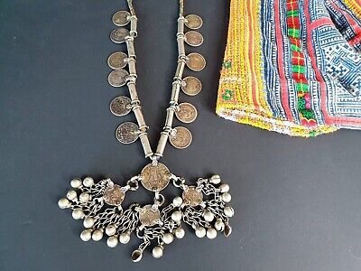 Old Nagaland Tribal Necklace in Local Silver with Rupee Coins …beautiful Tribal
