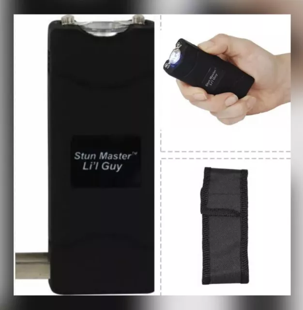 Stun Master POLICE Black MINI Stun Gun 4.4 Milliamp Rechargeable LED FLASHLIGHT