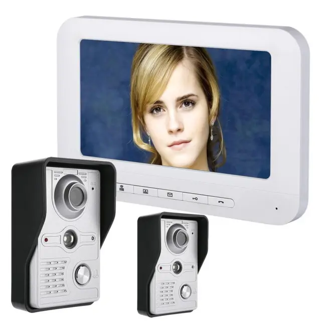 Video Door Phone Doorbell Intercom IR-CUT 2 Camera 700TVL 7 Inch LCD Monitor