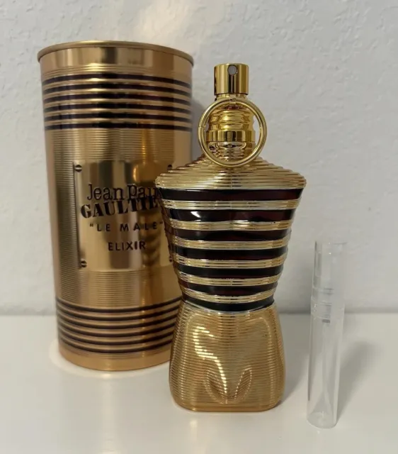 Jean Paul Gaultier Le Male Elixir Parfum Sample Spray Vials 1.5ml / 0.05oz  New