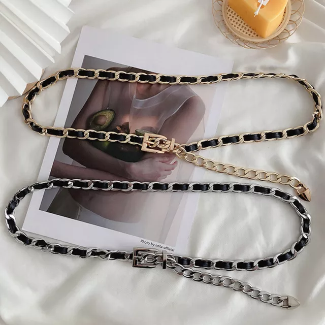 Metal Chain Belts for Women Waistbands Long Tassel for Suitable Jeans Suit Dress