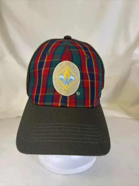 BSA Boy Scouts of America Webelos Cub Scout Fitted Cap Hat - Plaid/Green Size M