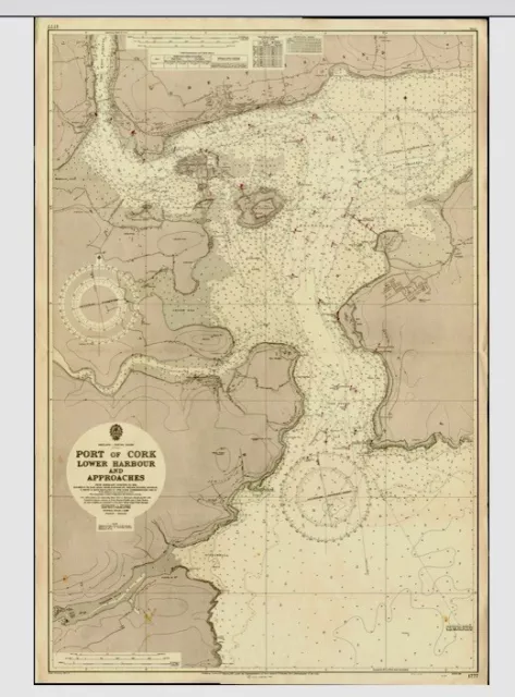 VINTAGE ADMIRALTY CHART. No.1777. PORT OF CORK. 1967 Edition.