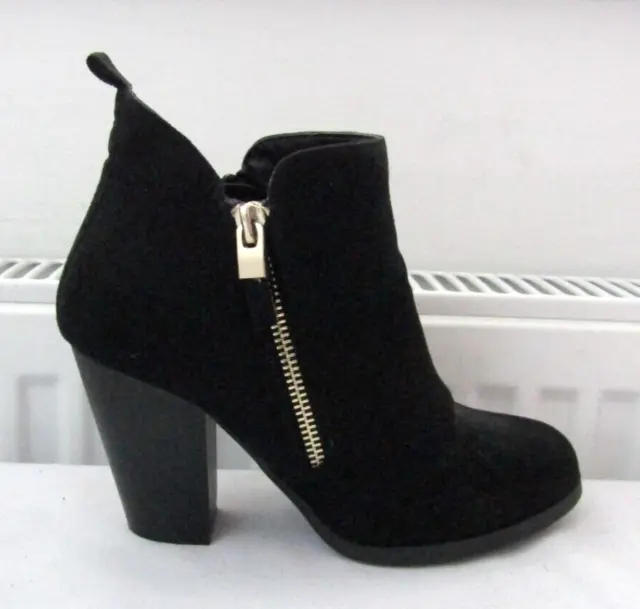 Call It Spring Womens Ankle Boots Size Uk 3 Eu 36 Black Faux Suede
