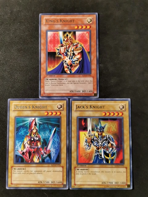 (B) LP YUGIOH KINGS QUEENS JACK'S KNIGHT Lot Of 3 Rare EEN