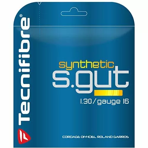 Tecnifibre Synthetic Gut Tennis String - 1.30Mm 16G - One 12M Set - Gold Rrp £10