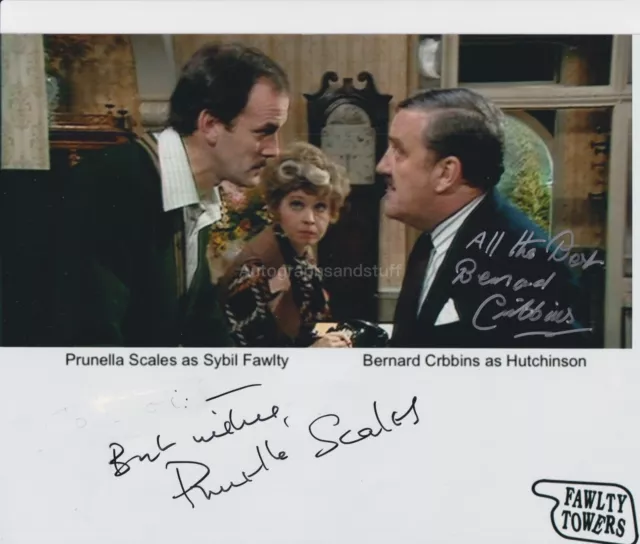 Prunella Scales, Bernard Cribbins Hand Signed 8x10 Photo Autograph Fawlty Towers