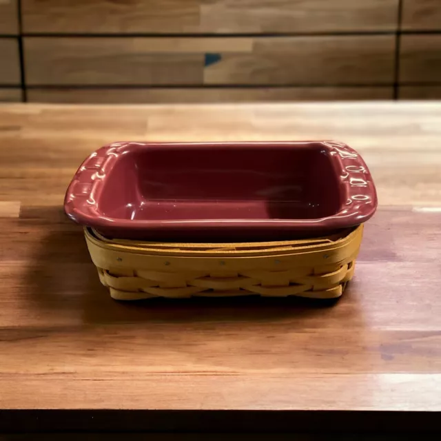 2002 Longaberger Mini Loaf Pan with Plastic Liner