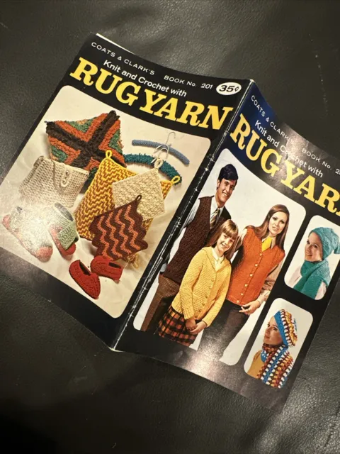 Abrigos y libros de Clark 201 de colección 1970 ganchillo tejido con hilo de alfombra ropa elegante